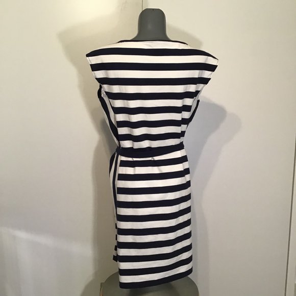 Tommy Hilfiger Nautical Dress with Cap Sleeves and Square Neckline Size L - Picture 4 of 9